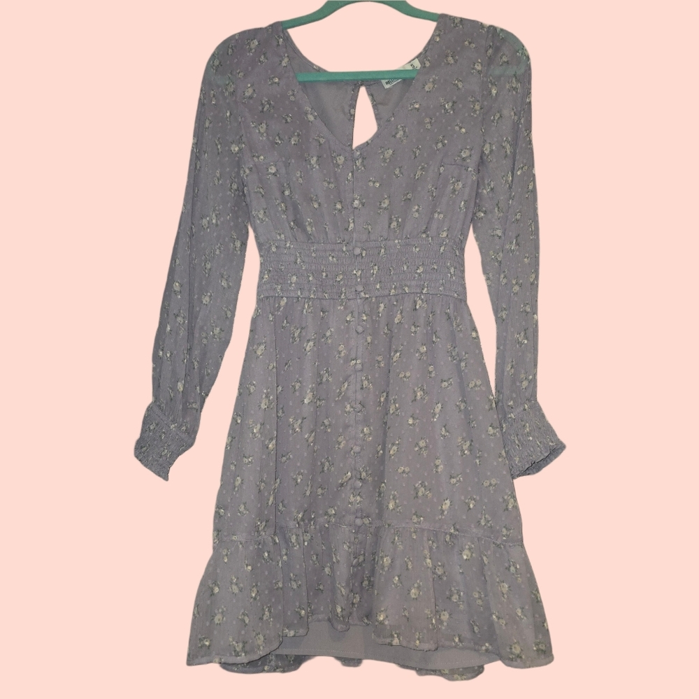 Hollister Lavender Pleated Sundress with Bishop Sleeves Size S